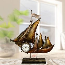 Table Clock Showpiece Gift item for Home decor in Wrought Iron by Handicrafts Paradise - 19.5 inch