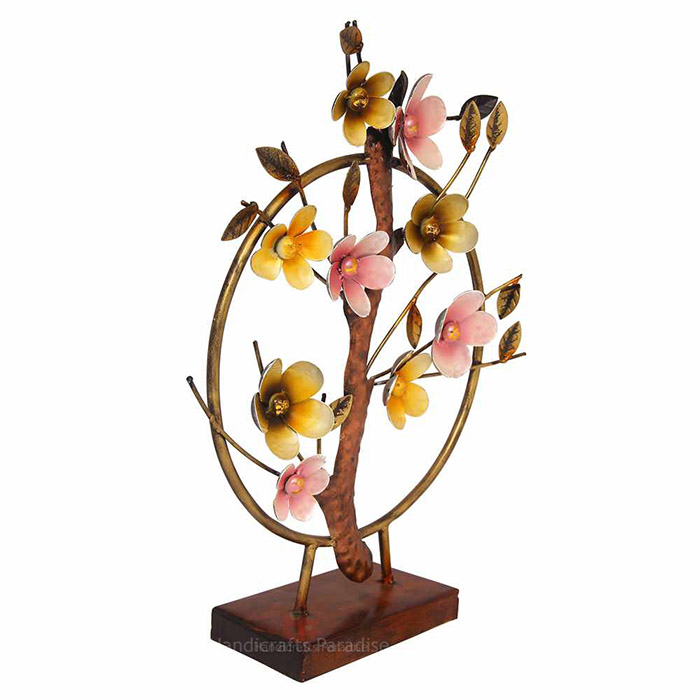 Handicrafts Paradise Wrought Iron Tree Branch with Flowers Showpiece for Home decor, 21 inch - Image 3